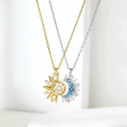 Matching Strass-Halsketten: Sonne & Mond (2er-Set)