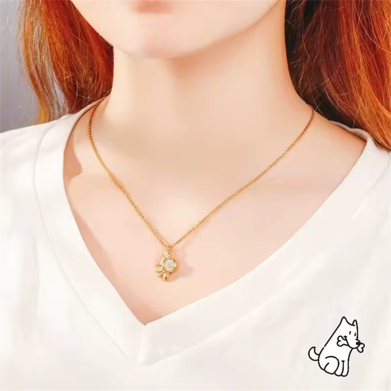 Matching Strass-Halsketten: Sonne & Mond (2er-Set)