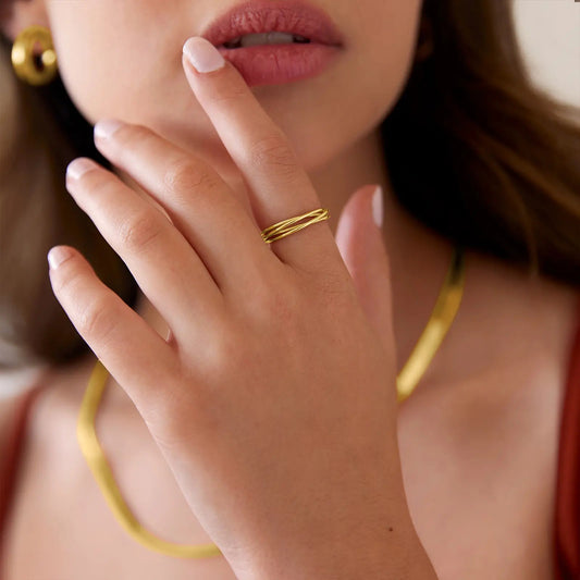 Ineinandergreifender Fidget-Ring für Damen